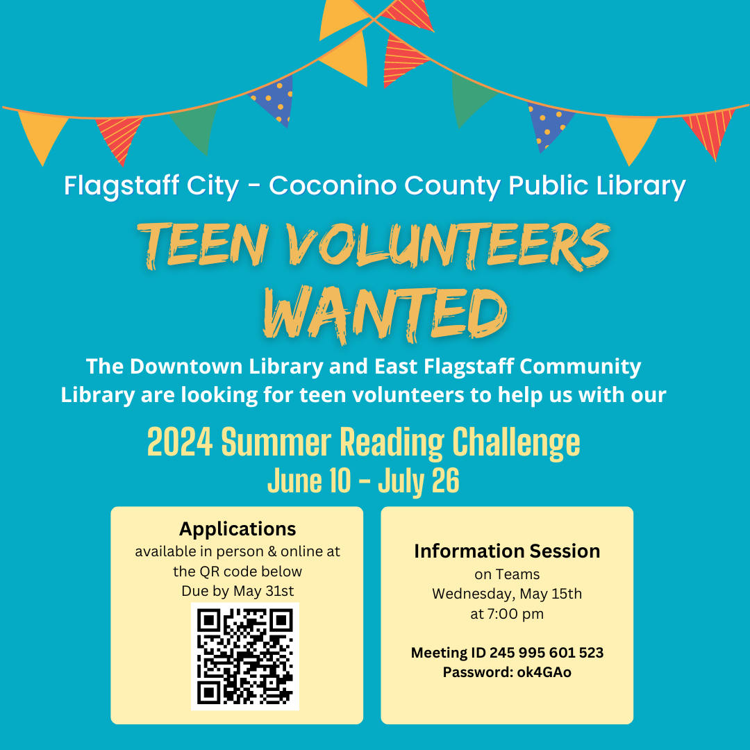 Youth Services Volunteers Flagstaff CityCoconino County Public Library