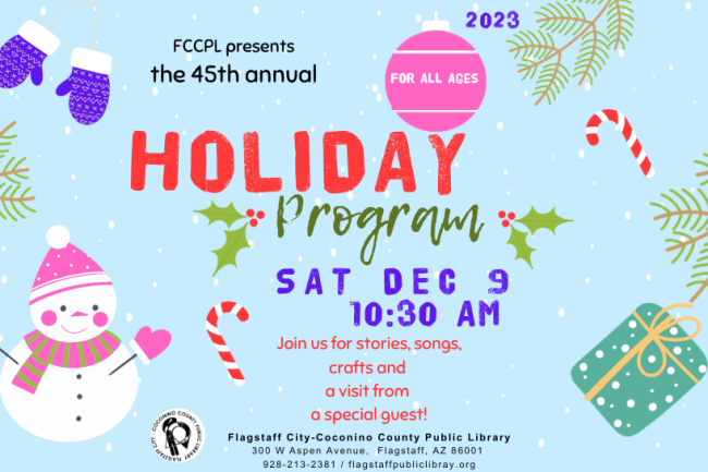 Flyer for Holiday Program featuring snowman
