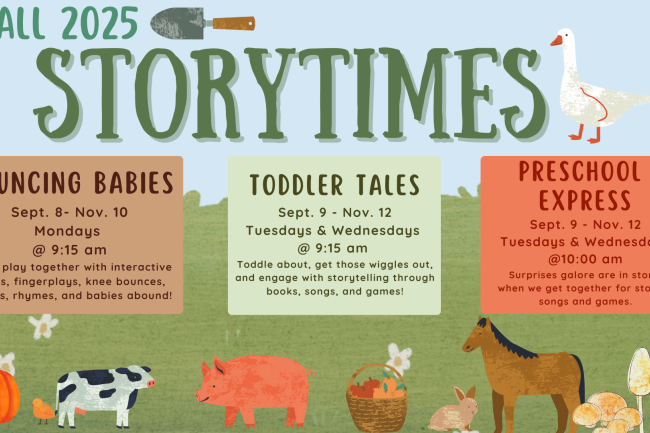 Farm animals highlight different storytimes going on at the Downtown Library.